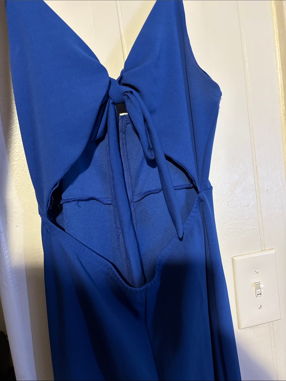 Royal Blue Tie-Front Cutout Dress